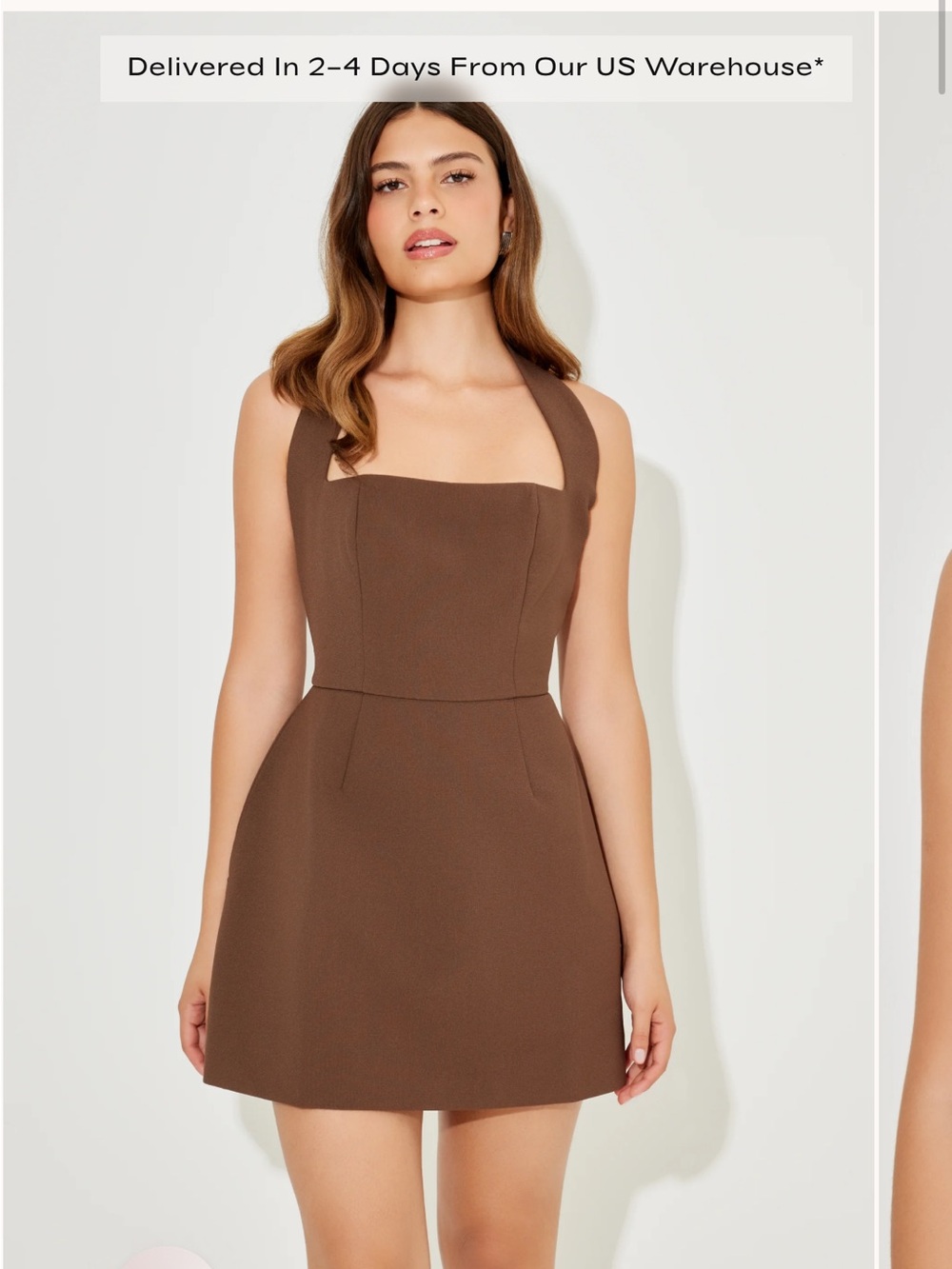 Odd Muse Structured Mini Dress Chocolate